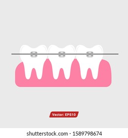 dental orthodontic vector illustration flat style design. teeth icon