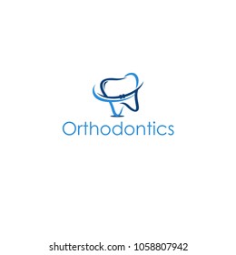 Dental Orthodontics Clinic Logo abstract design vector template. Dentist stomatology medical doctor Logotype concept icon isolated on white background.