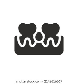 Dental parodontosis icon on white background