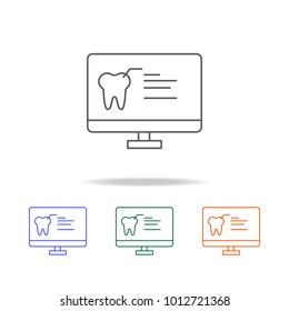 dental patient card in pc icon. Dental Element multi colored icons for mobile concept and web apps. Thin line icon for website design and development, app development. Premium icon on white background