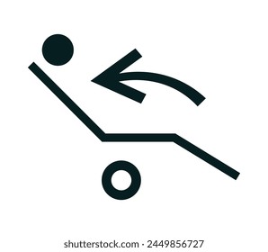 Dental patient chair, tilt backward position symbol
