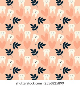 dental pattern teeth mint pastel colors illustration fill