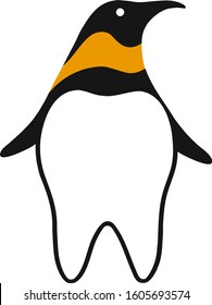 dental penguin vector logotype pet animal