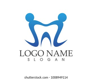 Dental people care logo design template