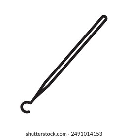 Dental pick icon Black line art vector logo