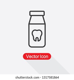 Dental Pills Bottle Icon Vector Illustration Eps10