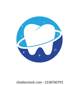 Dental planet vector logo design. Dentistry clinic vector logo concept.	