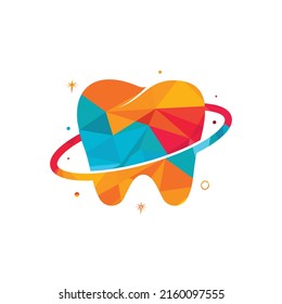 Dental planet vector logo design. Dentistry clinic vector logo concept.	