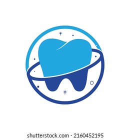 Dental planet vector logo design. Dentistry clinic vector logo concept.	