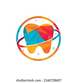 Dental planet vector logo design. Dentistry clinic vector logo concept.	