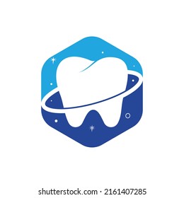 Dental planet vector logo design. Dentistry clinic vector logo concept.	