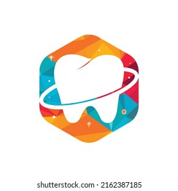 Dental planet vector logo design. Dentistry clinic vector logo concept.	
