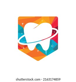 Dental planet vector logo design. Dentistry clinic vector logo concept.	