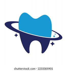 Dental planet vector logo design. Dentistry clinic vector logo concept.
