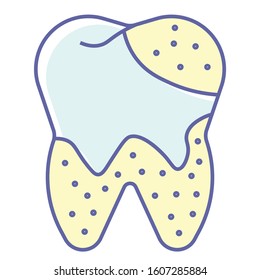 Dental Plaque Colorful Concept, Gum Disease Vector Icon design