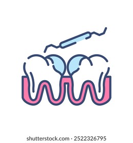 Dental Plaque Fill Color Icon, Vector illustration