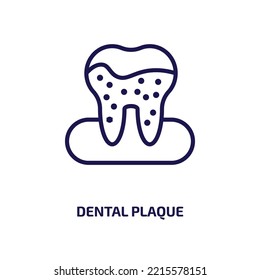 dental plaque icon from dentist collection. Thin linear dental plaque, plaque, hygiene outline icon isolated on white background. Line vector dental plaque sign, symbol for web and mobile