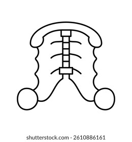 dental plate line icon vector. dental plate sign. isolated contour symbol black illustration