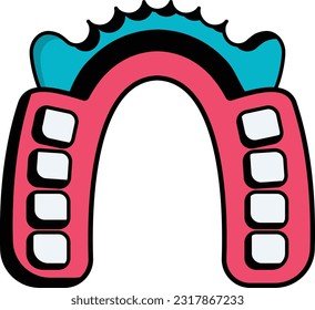 Dental Plates concept, reconstruct single or many teeth vector icon design, Dentures symbol,Oral Healthcare sign, Dental instrument stock illustration