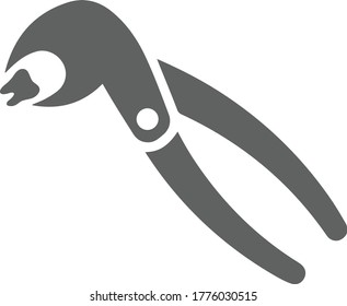 Dental pliers icon / gray color