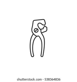 dental pliers linear icon.