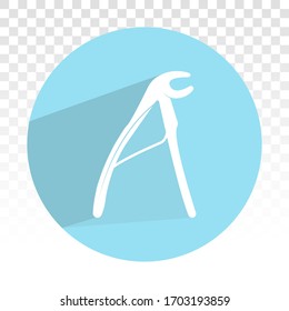 Zahnzange Vektorillustration flaches Symbol auf transparentem Hintergrund.