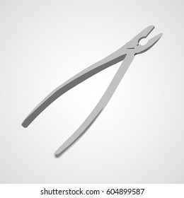 Dental pliers vector icon