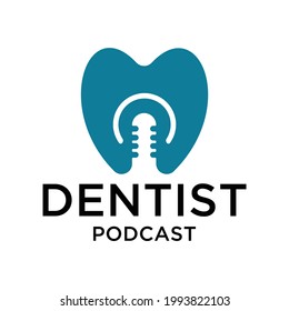 Dental podcast logo design vector