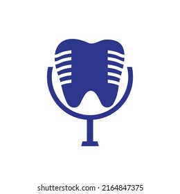 Dental podcast vector logo design template.