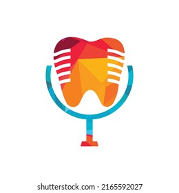 Dental podcast vector logo design template.