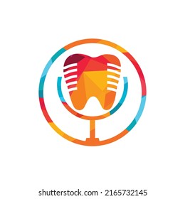 Dental podcast vector logo design template.