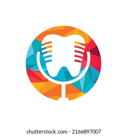 Dental podcast vector logo design template.