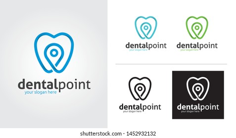 Dental point creative and minimalist logo template Set