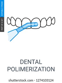 Dental polimerization lamp icon. Icon with outline style and editable stroke.