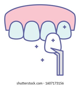 Dental porcelain laminates Concept, Dental Veneers Vector Icon Design, Teeth Cap Concept on white background.