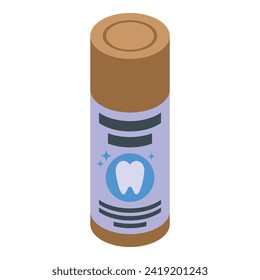 Dental powder bottle icon isometric vector. Pot substance. Art color