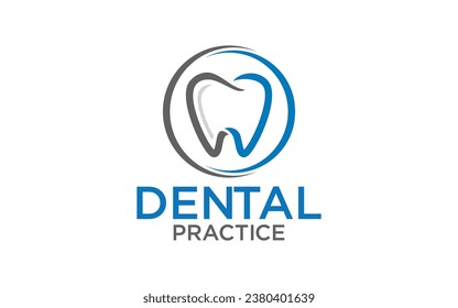 Diseño del logotipo vectorial de prácticas dentales. logotipo de dentista	
