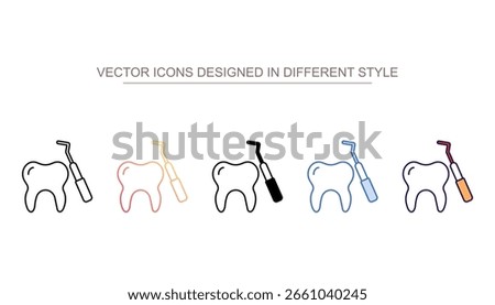 Dental Probe icon design with white background stock illustration