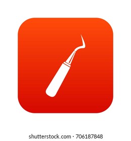 Dental probe icon digital red for any design isolated on white vector illustration