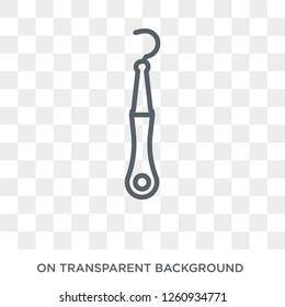 Dental Probe icon. Trendy flat vector Dental Probe icon on transparent background from Dentist collection. High quality filled Dental Probe symbol use for web and mobile
