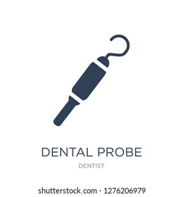 dental probe icon vector on white background, dental probe trendy filled icons from Dentist collection, dental probe vector illustration