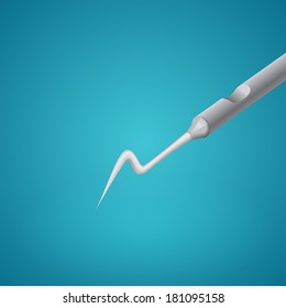 Dental probe on blue background