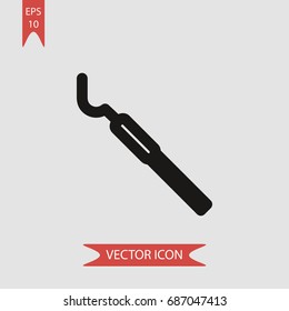 Dental probe vector icon, illustration symbol