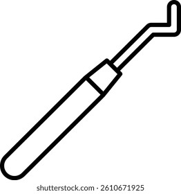 Dental Probe Vector Line Icon Design
