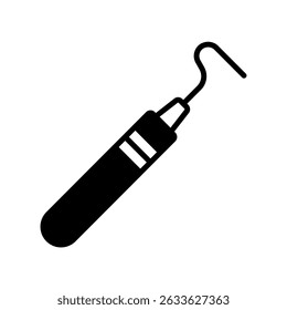 Dental Probe Vector for Oral Checkup and Diagnosis. Tooth inspection tool icon, dental hygiene design, dentist instrument concept