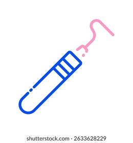Dental Probe Vector for Oral Checkup and Diagnosis. Tooth inspection tool icon, dental hygiene design, dentist instrument concept
