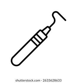 Dental Probe Vector for Oral Checkup and Diagnosis. Tooth inspection tool icon, dental hygiene design, dentist instrument concept