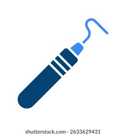 Dental Probe Vector for Oral Checkup and Diagnosis. Tooth inspection tool icon, dental hygiene design, dentist instrument concept