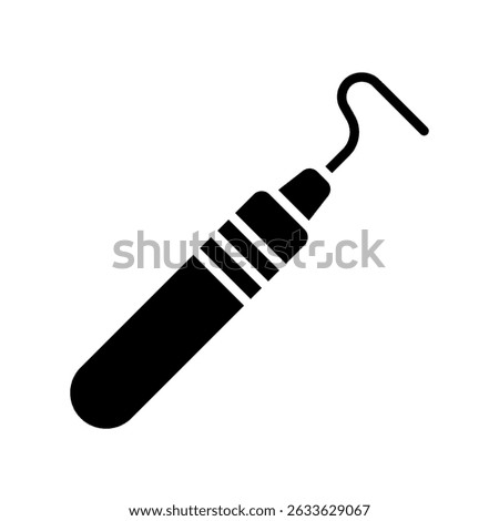 Dental Probe Vector for Oral Checkup and Diagnosis. Tooth inspection tool icon, dental hygiene design, dentist instrument concept