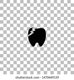 Dental Problem. Black flat icon on a transparent background. Pictogram for your project
